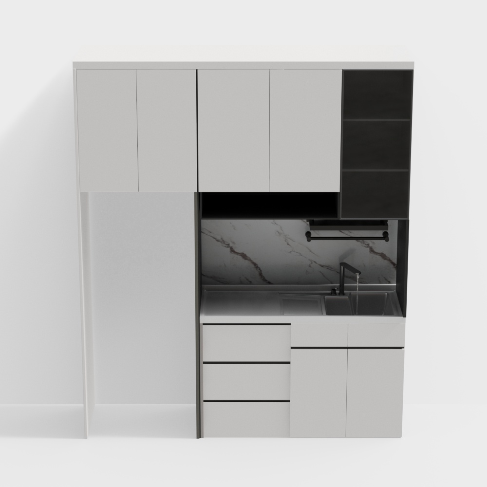 Modern Balcony Washing Machine Cabinet