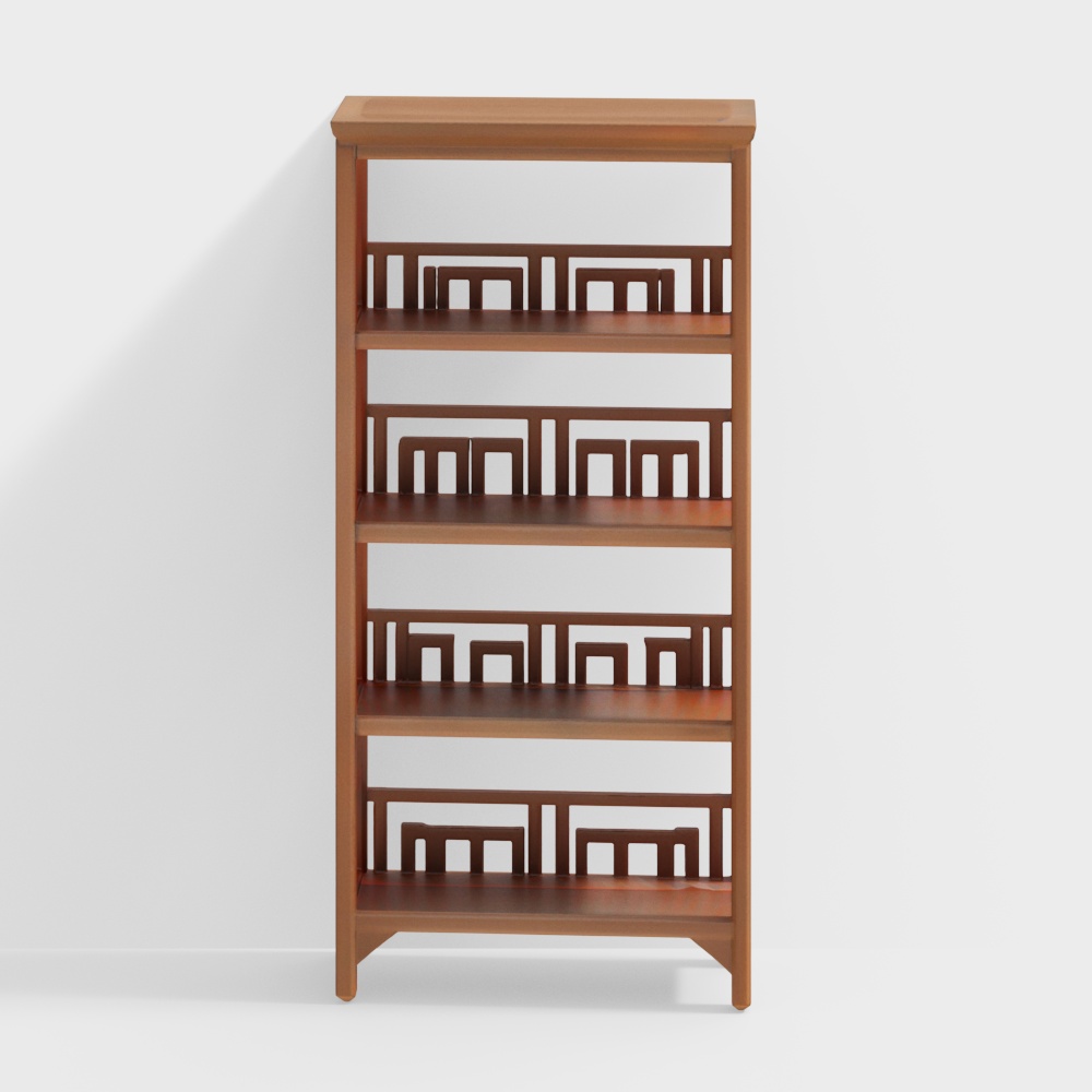 Enid Solid Wood Bookshelf in Amber Walnut