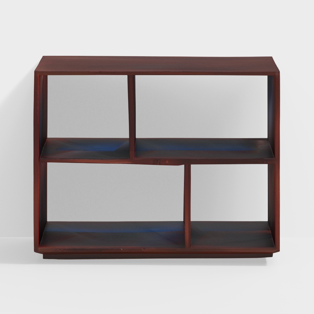 Bibliothèque en bois massif Tetris en noyer