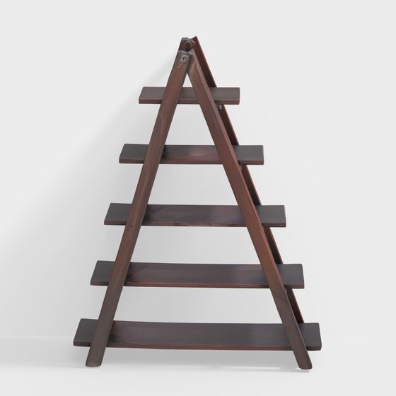 Stylish Simple Wooden Ladder 3D model