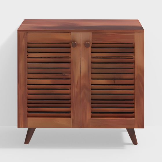 Vintage Wooden Storage Cabinet 3D model