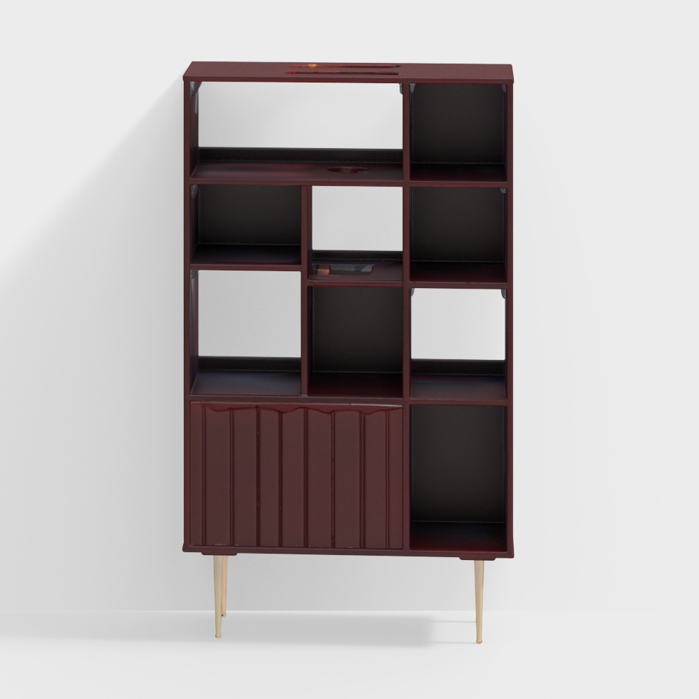 Keoni Solid Wood Bookshelf in Claret Mahogany