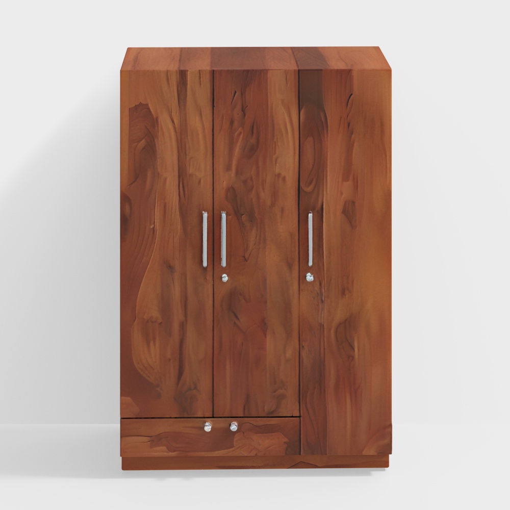 Bocado Engineered Wood 3 Door Wardrobe in Sheesham