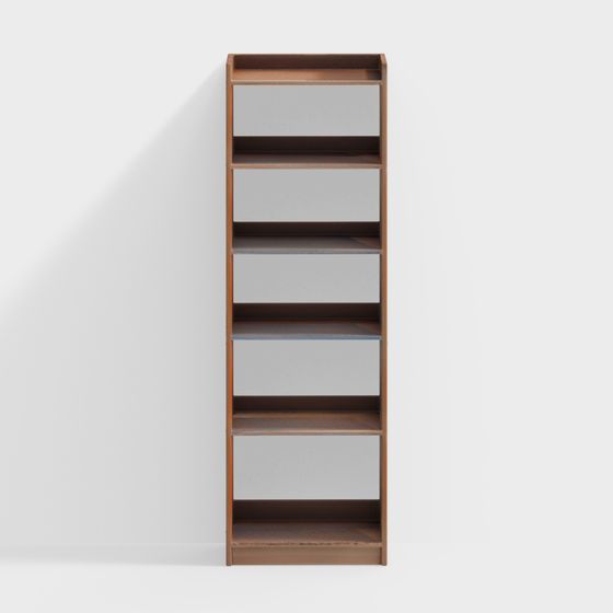 Stylish Low-Poly Bookshelf 3D model