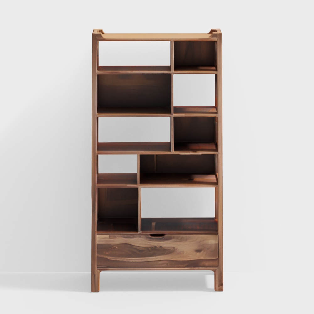 Alberto Solid Wood Bookshelf in Teak