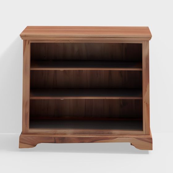 Stylish Low-Poly Bookshelf 3D model for Modern Interiors