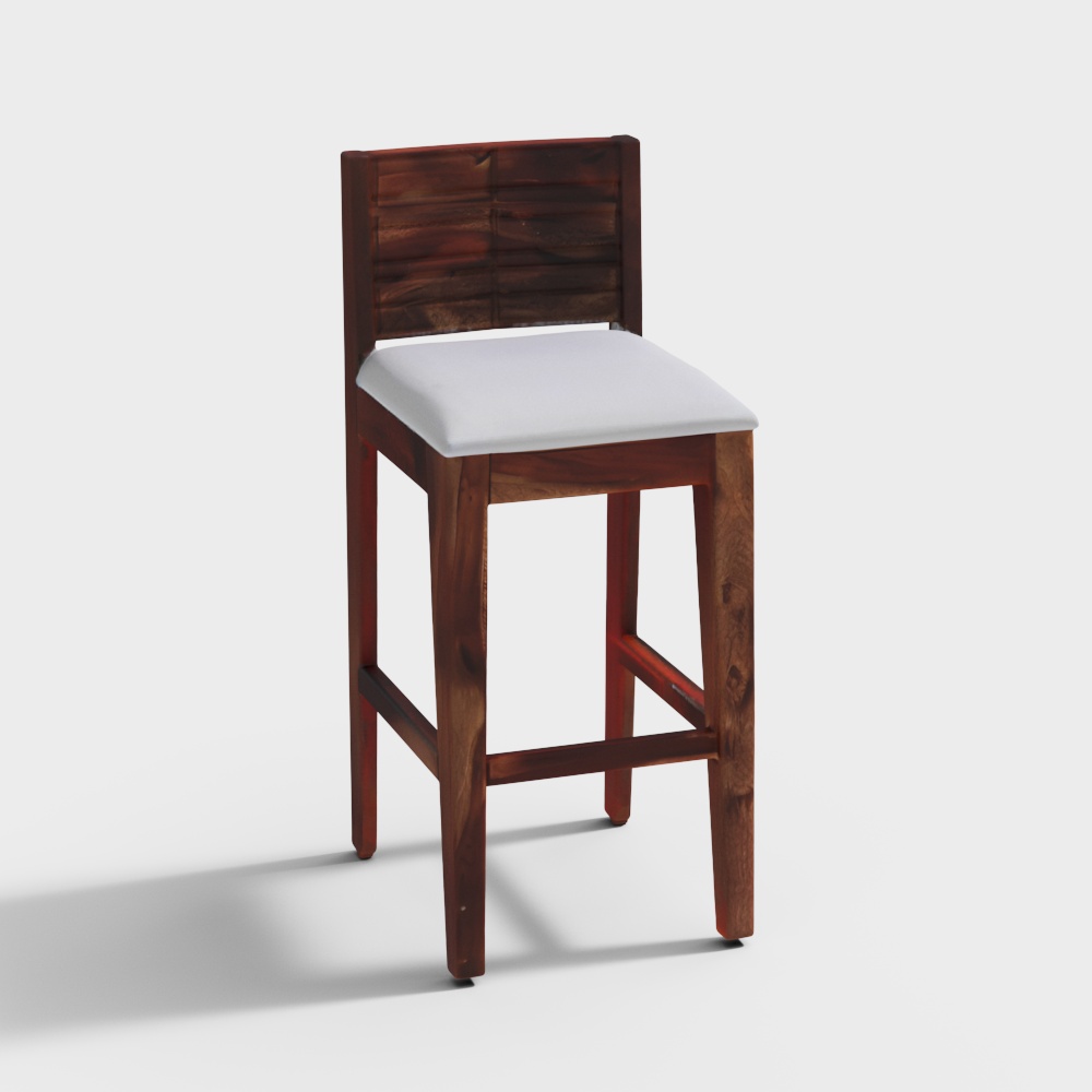 Segur Sheesham Wood Bar Stool in Provincial Teak Finish