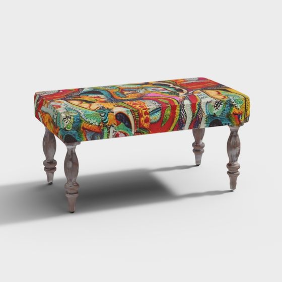 Art Patchwork Bench 3D model