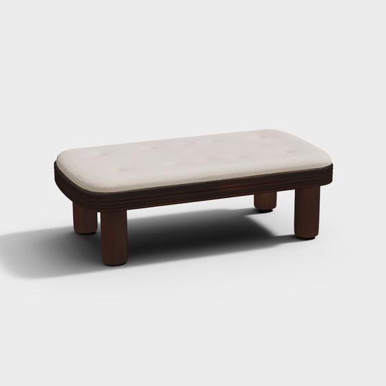 Buda Boucle Fabric Bench In White Colour