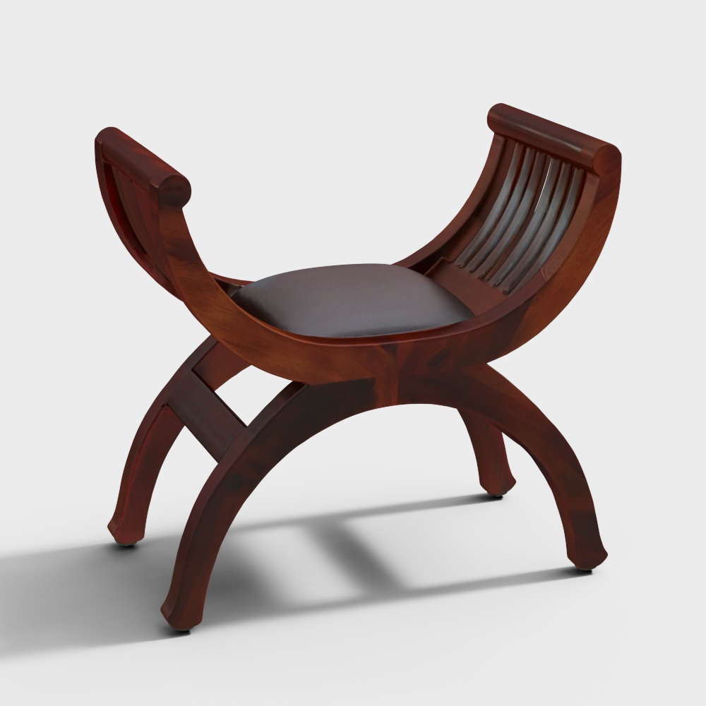 Megan Sheesham Wood Recamier in Provincial Teak Finish