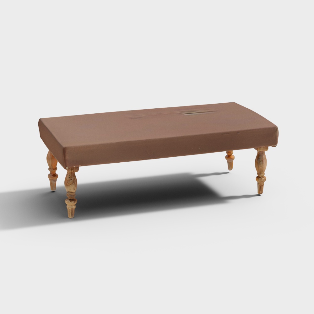 Cairo Velvet Accent 3-Seater Bench in Brown Color