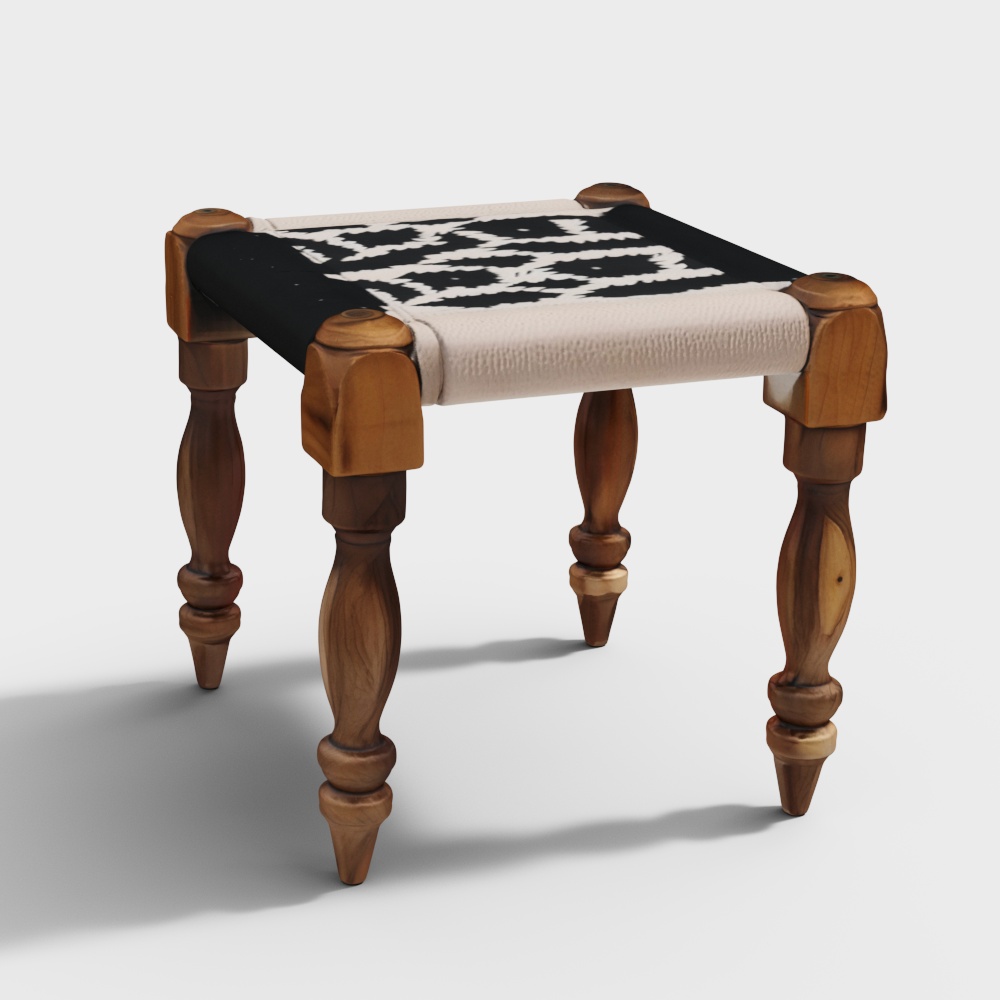 Hamilton Maachi Solid Wood Bench in Black & White