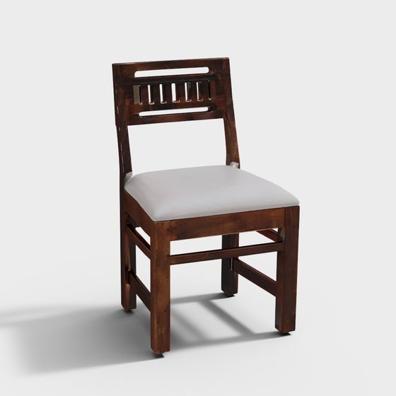 Vintage Wood Chair 3D Model for Modern Art Spaces