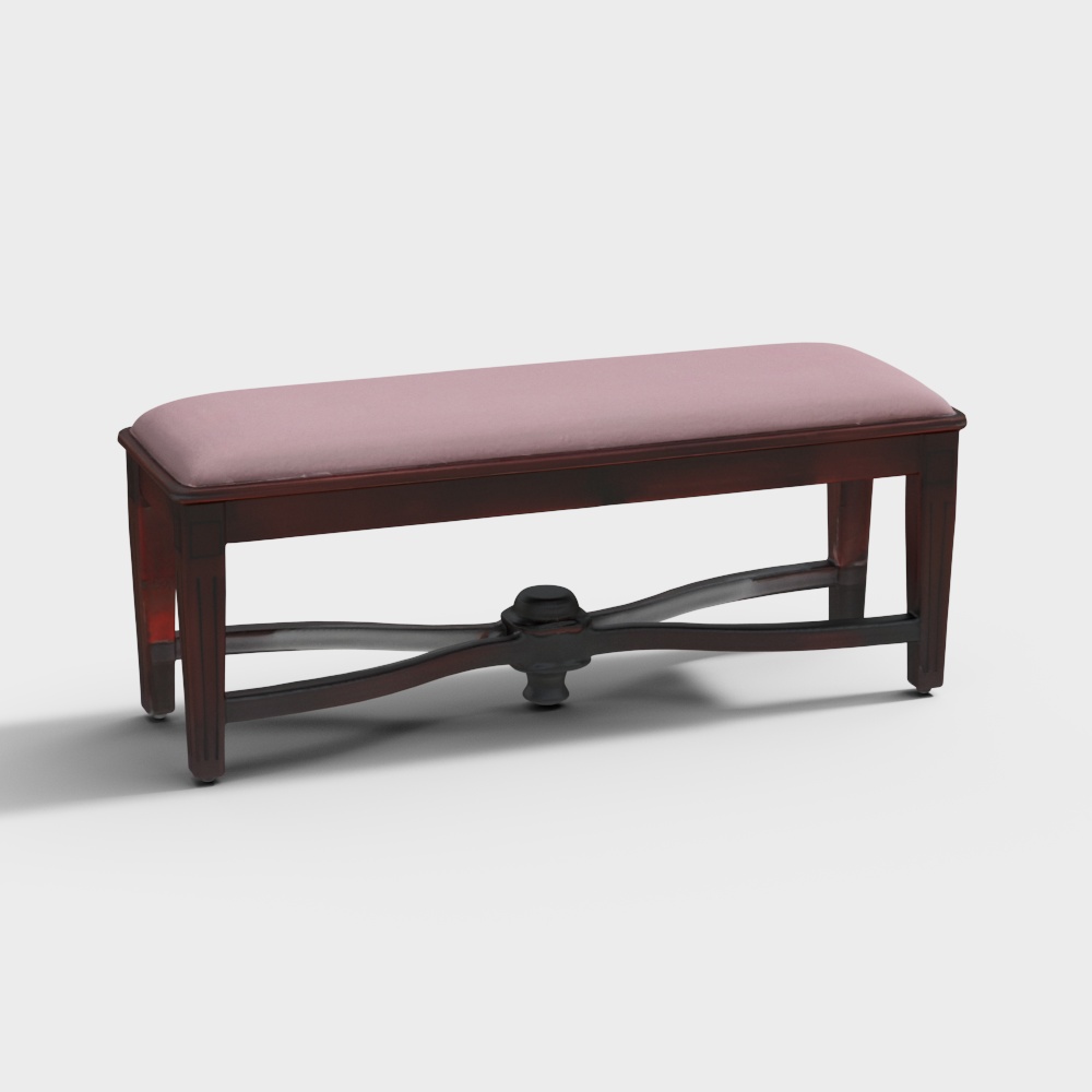 Inaaya Sheesham Wood Bench in Dark Mahogany Finish