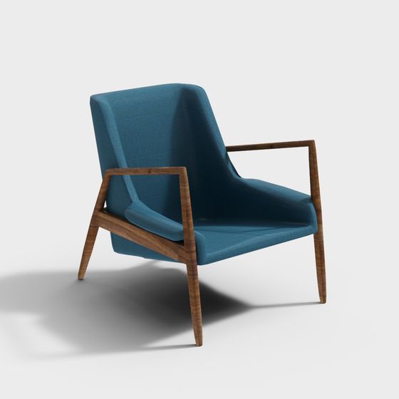 Elegant Low-Poly Armchair 3D Model