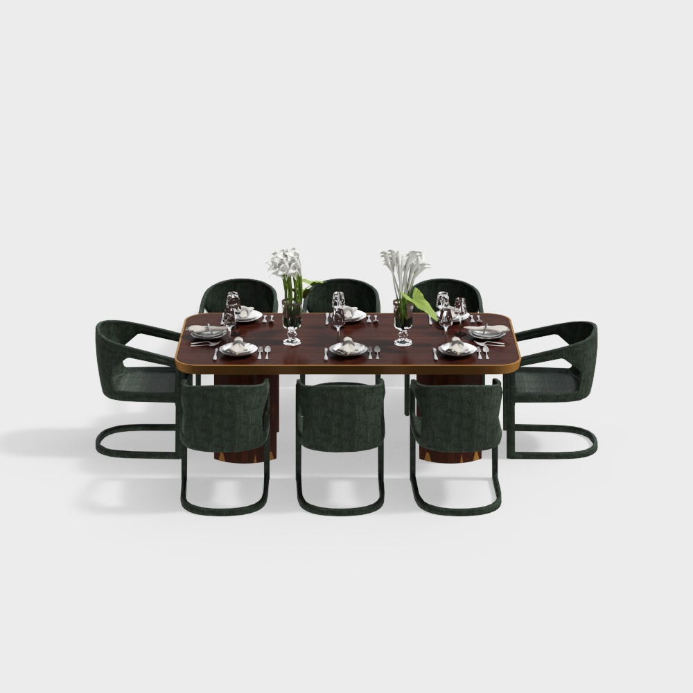 Eight-person dining table