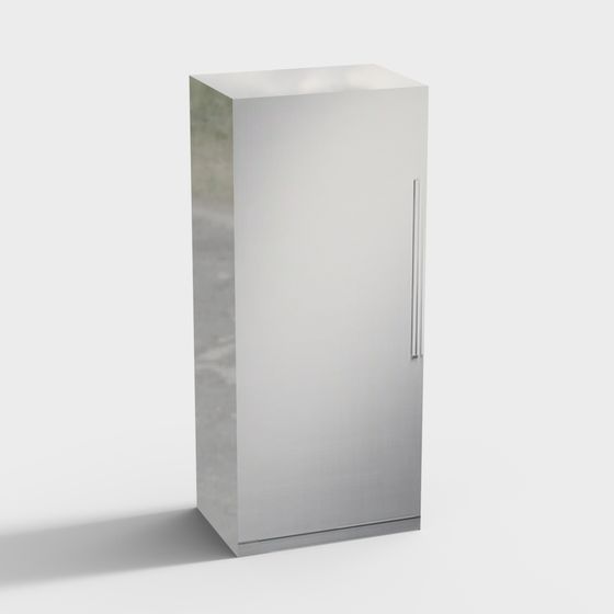 Elegant Stainless Steel Refrigerator 3D model