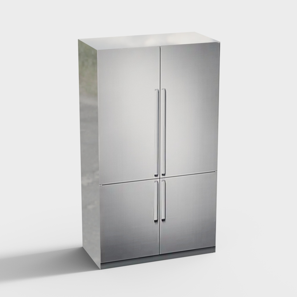 Stainless Steel Storage Cabinet 3D Model – Polished Metal Design
