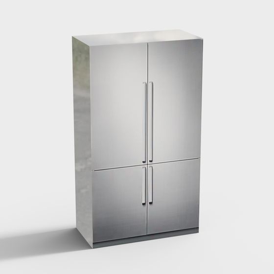 Stylish Stainless Steel Storage Cabinet 3D model
