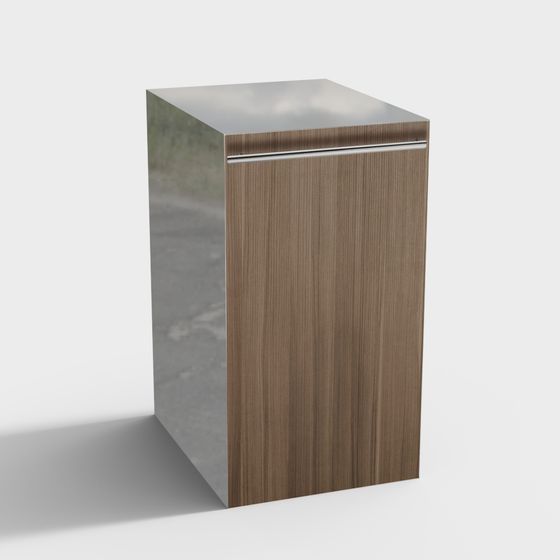Stylish Low-Poly City Trash Bin 3D model