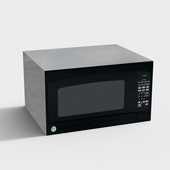 Stylish Black Microwave 3D model for Contemporary Spaces