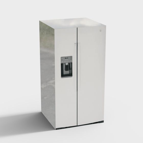 Sleek Low-Poly Refrigerator 3D model