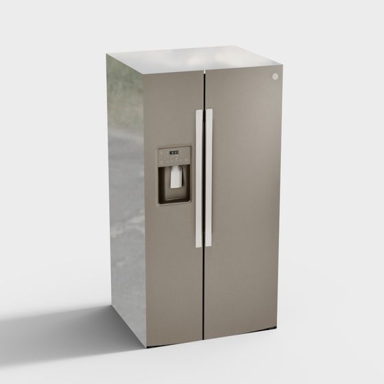 Stylish Low-Polygon Refrigerator 3D model