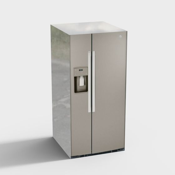 Sleek Stainless Steel Refrigerator 3D model
