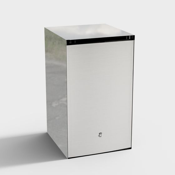 Stylish Stainless Steel Trash Can 3D model