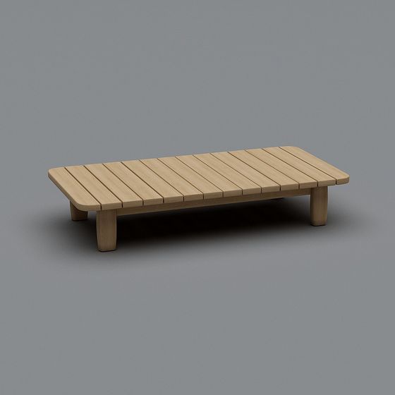 Elegant Wooden Bench 3D model