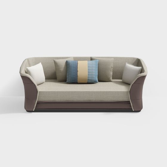 Stylish Low-Poly Sofa 3D model for Contemporary Spaces