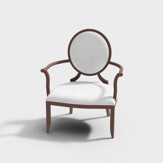 Elegant Round Chair 3D model for Interior Spaces