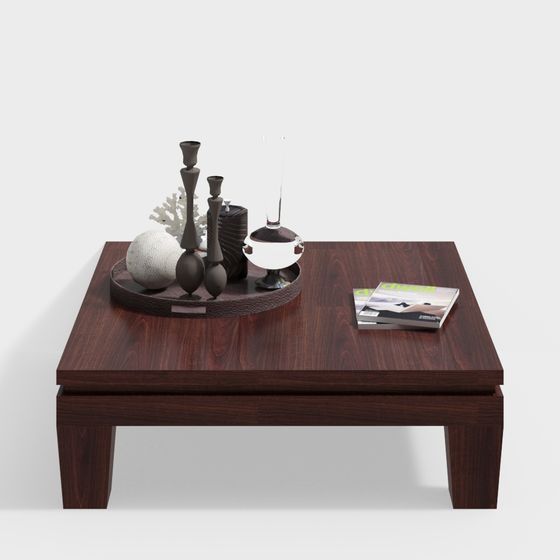 Stylish Wooden Coffee Table 3D model