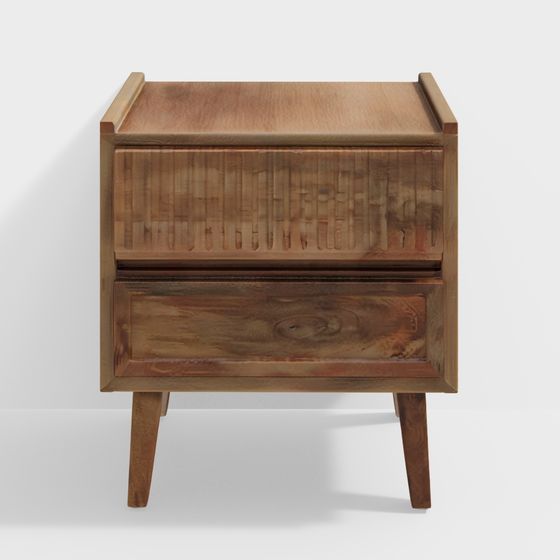 Stylish Low-Poly Bedside Table 3D model