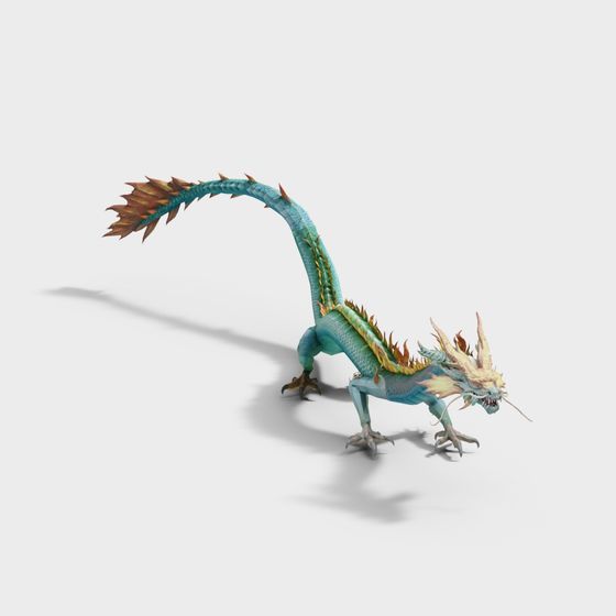 Lifelike Azure Dragon 3D model