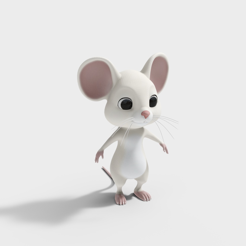 Cute 3D Low-Poly Mouse Model