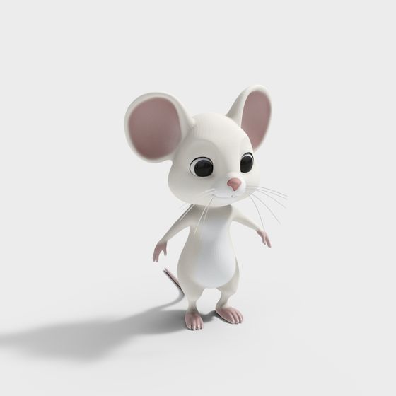 Cute 3D Low-Poly Mouse Model