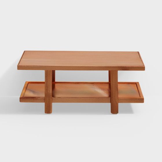 Stylish Wooden Coffee Table 3D model for Modern Spaces