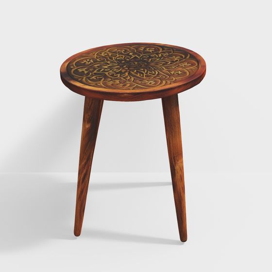 Mandala Side Table 3D model for Unique Interiors