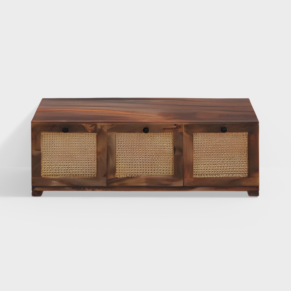 Baarn Mango Wood TV Unit in Rustic Teak Finish with