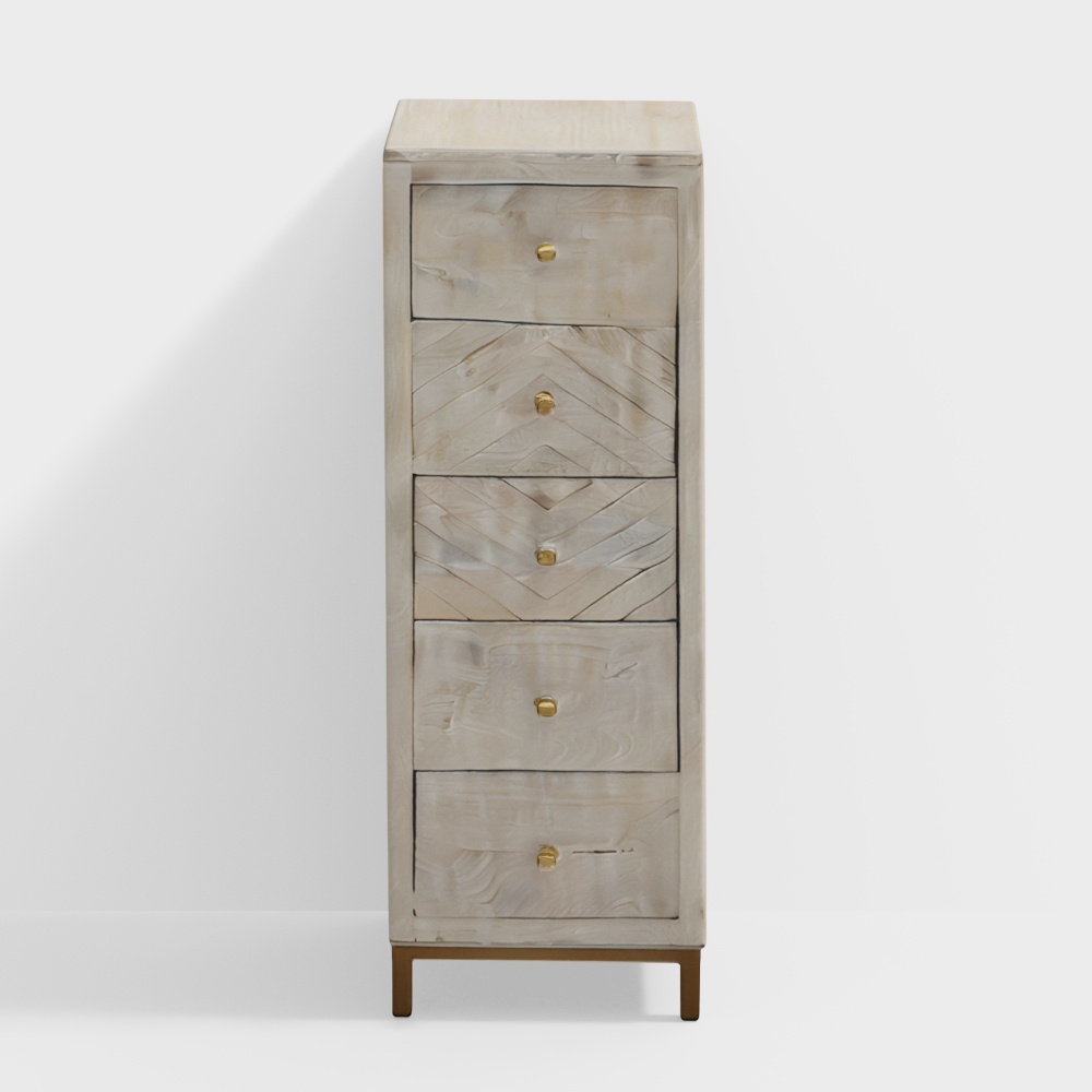 Bizerk Solid Wood Chest of Drawers in Sandblasted