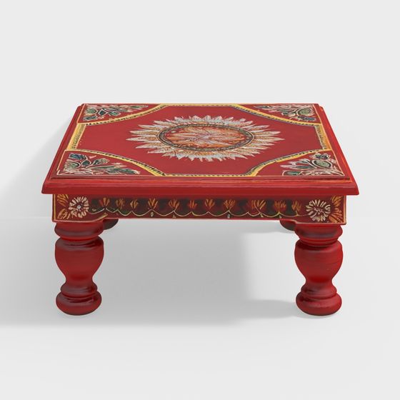 Red Carpet Floral Table 3D model