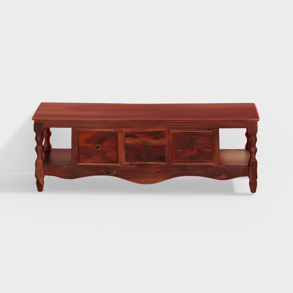 Aizen Solid Wood TV Console in Walnut Finish