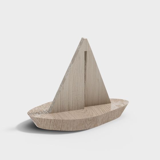 Small Wooden Boat Ornament