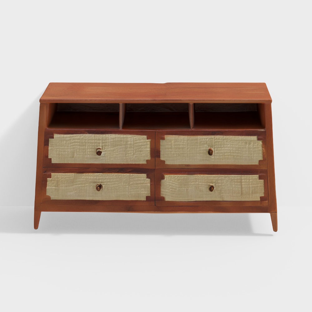 Scott Rattan TV Unit in Natural Finish