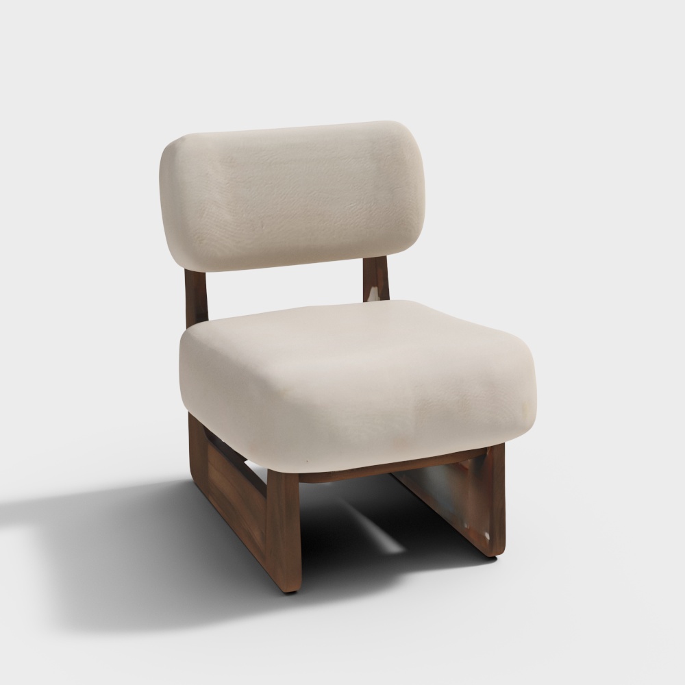 Kino Solid Wood Lounge Chair in White Colour