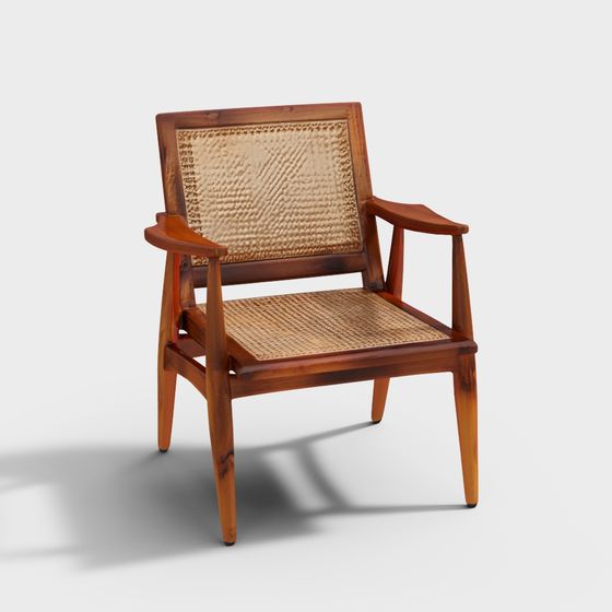 Vintage Rattan Chair 3D model
