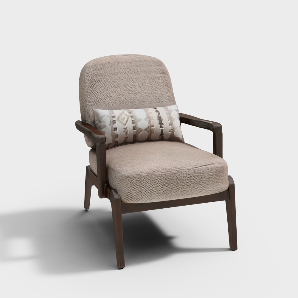 Aston Fabric Arm Chair in Beige Colour