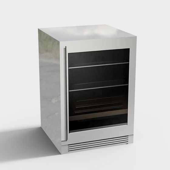 Elegant Low-Poly Refrigerator 3D model for Modern Design