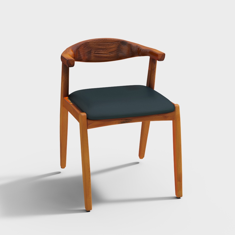 Elbow Wooden Accent Chair in Honey Finish